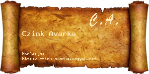 Czink Avarka névjegykártya